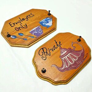Handmade Employees Only / Private Rustic Wood Wall Plaque Signs Restaurant Cafe